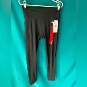 Adidas Women’s Charcoal Black Leggings w/Side Stash Pocket